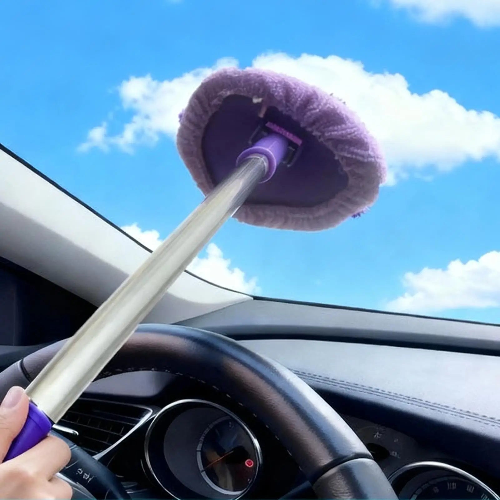 Car Window Cleaner Telescopic Soft Non Slip Tool Car Windshield Cleaner Tool for Automotive Vehicle Trunk Home Indoor Garage