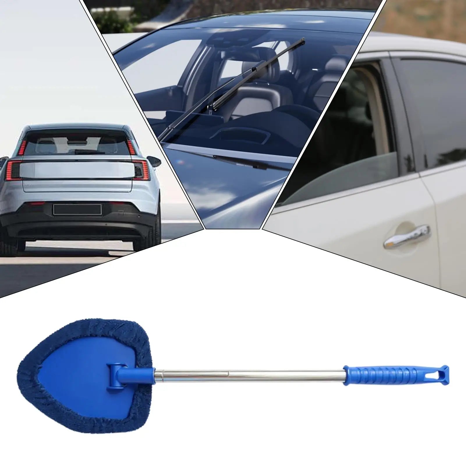 Car Window Cleaner Telescopic Soft Non Slip Tool Car Windshield Cleaner Tool for Automotive Vehicle Trunk Home Indoor Garage