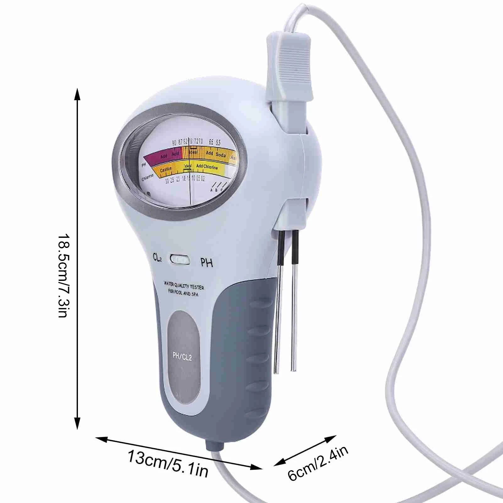 2 in 1 PH Chlorine Meter Chlorine Tester PH Tester Chlorine Water Quality Testing Device CL2 Measuring Pool Swimming Accessories