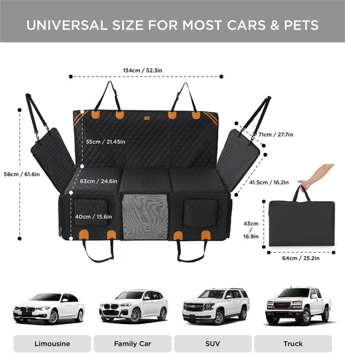 Made4Pets Pet Dog Car Back Seat Cover Back Seat Extension Pad Can Bear
