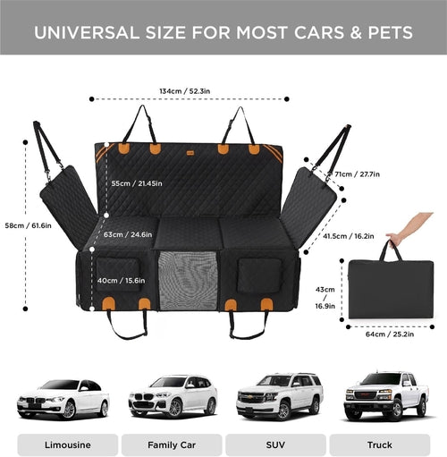Made4Pets Pet Dog Car Back Seat Cover Back Seat Extension Pad Can Bear